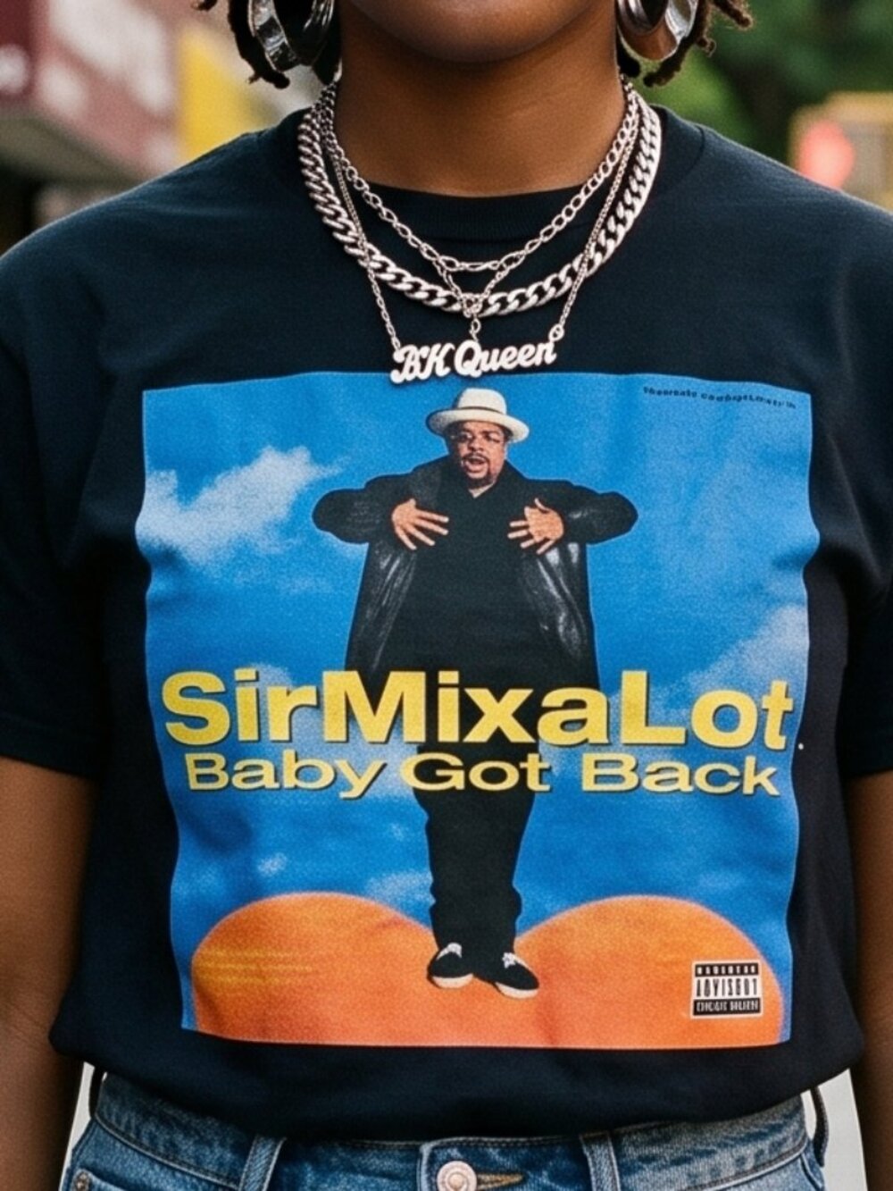 sir mix a lot shirt size medium Tee T-Shirt cotton Black Rap Hip Hop